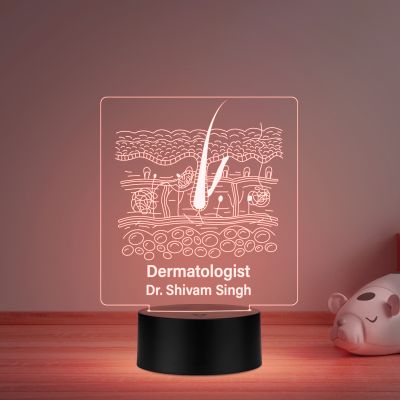 3D Illusion Dermatologist Night Lamp Personalized with Any Name 16 Color Changing Light & Remote Control